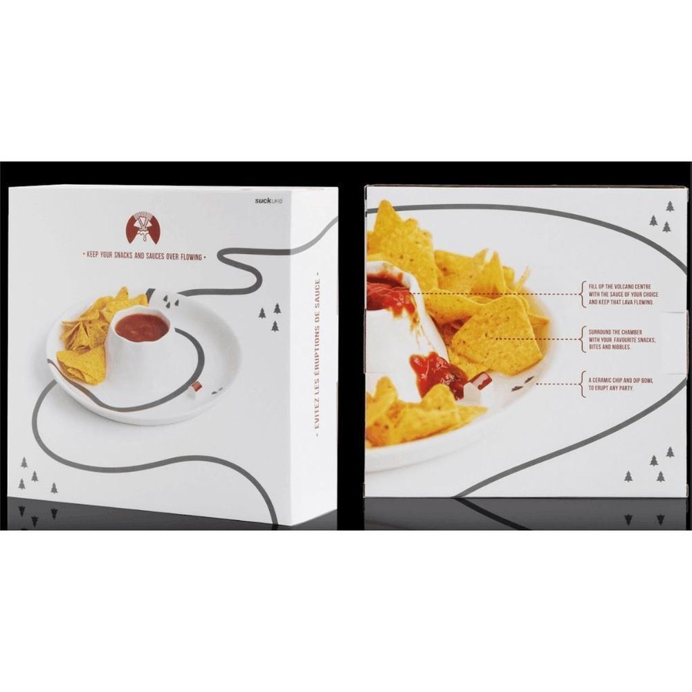 Volcano Novelty Chip and Dip Tray by Suck UK/US | Chip and Dip Bowl | Small Plat